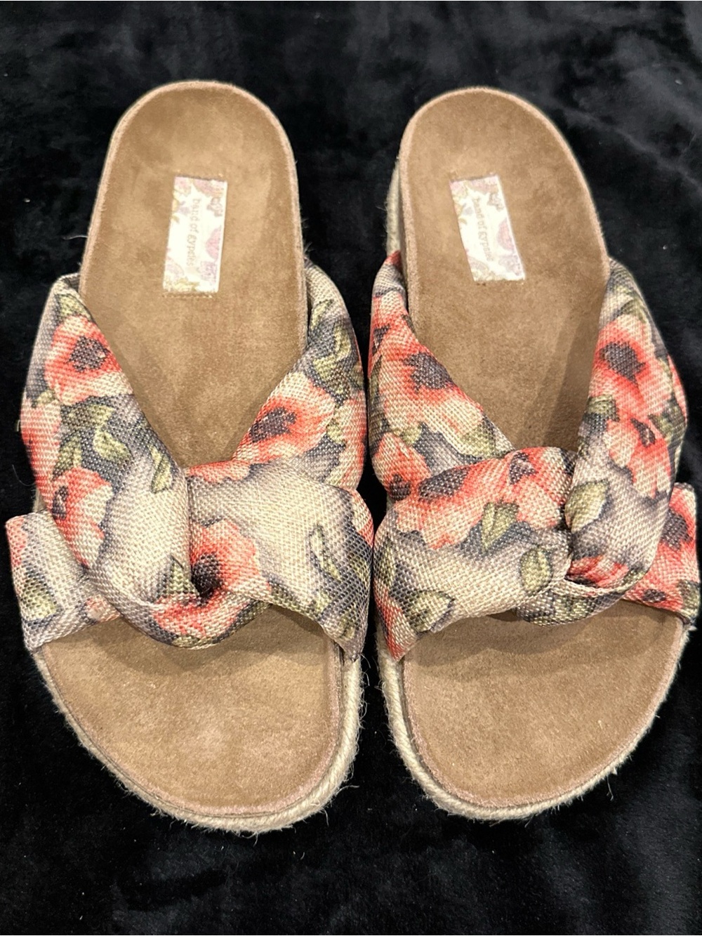 Floral Knot Slide Sandals - Women's Coral Multi Colored Band of Gypsies